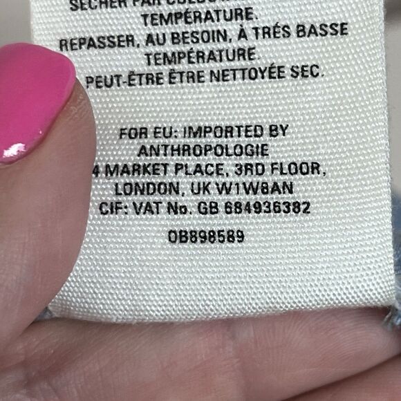 Anthropologie Shorts Womens Extra Small Aloha Chambray Paperbag Smocked Bow Blue - Picture 8 of 14